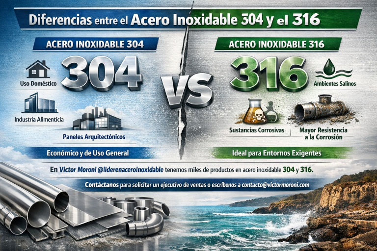 Diferencias entre el Acero Inoxidable 304 y el 316